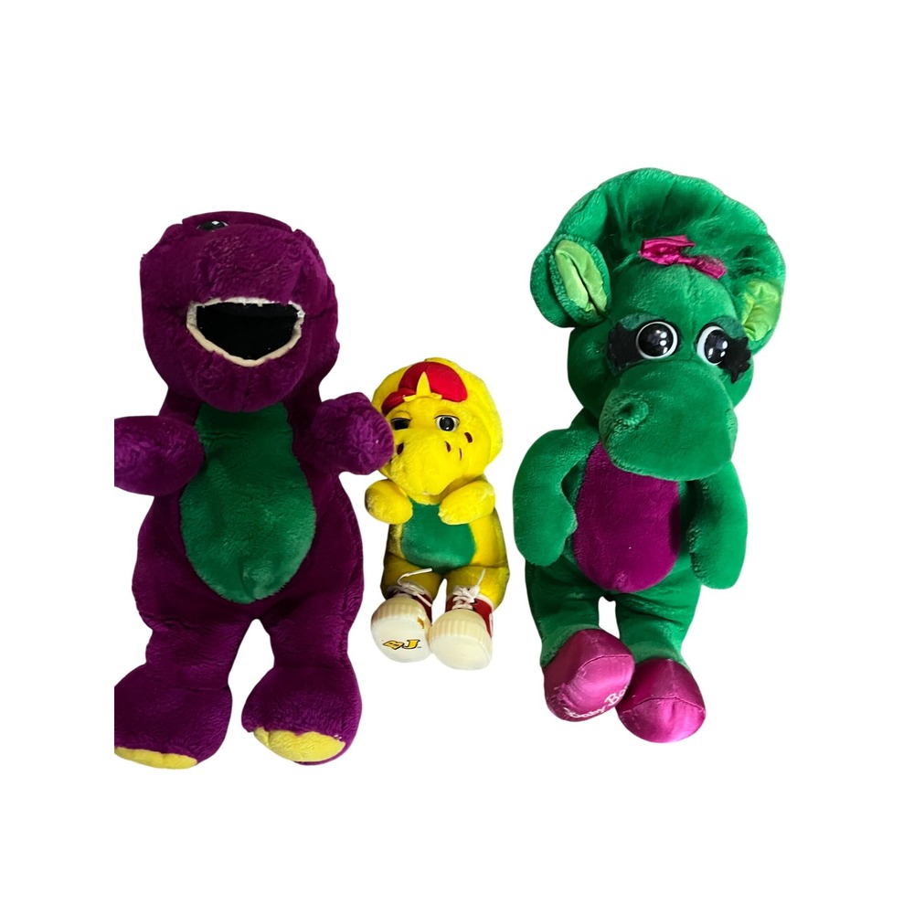Vintage Barney and Friends Plush Lot Barney Baby Bop BJ 90s Dinosaur Toys